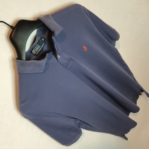 Polo Ralph Lauren Mens Blue Polo Shirt MEDIUM - Picture 2 of 7